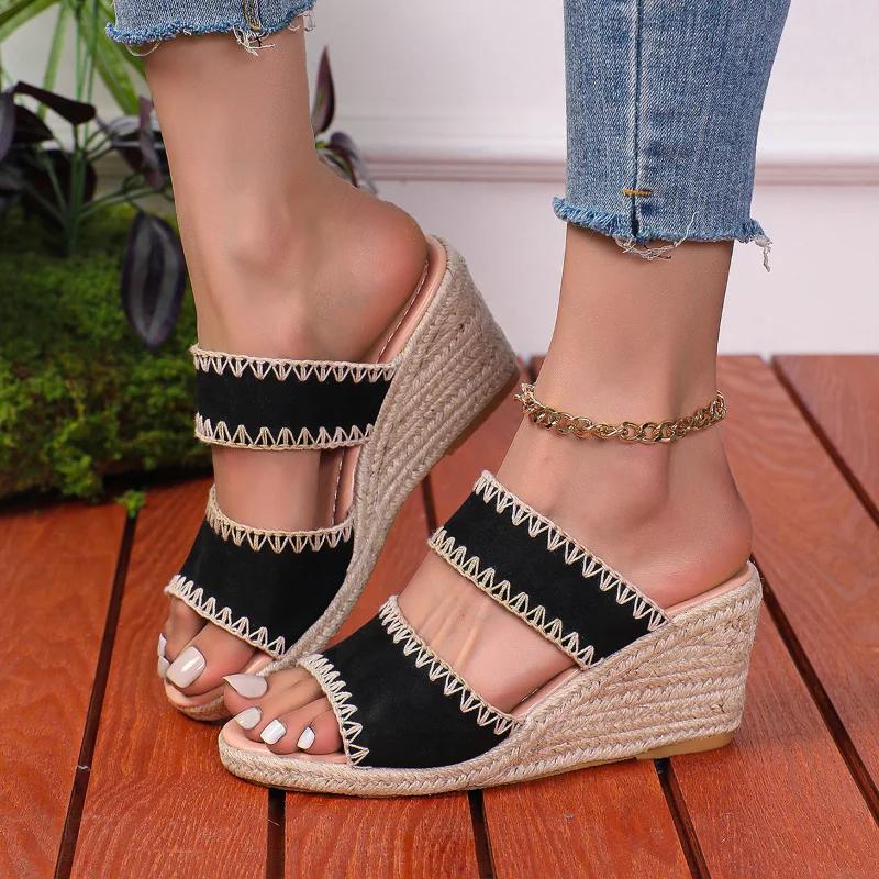 Fashion Platform Wedge Slippers Summer Fashion Peep Toe Super Designer Shoes Sexy Sandal Fashion Peep Toe Super High Sandals Zapatillas