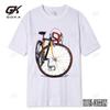 Fixed Gear Bicycle Cyclist Painting T-Shirt New Summer Men Short Sleeve Road Bike Sport Lover White Casual Boy Tops Vintage Tees