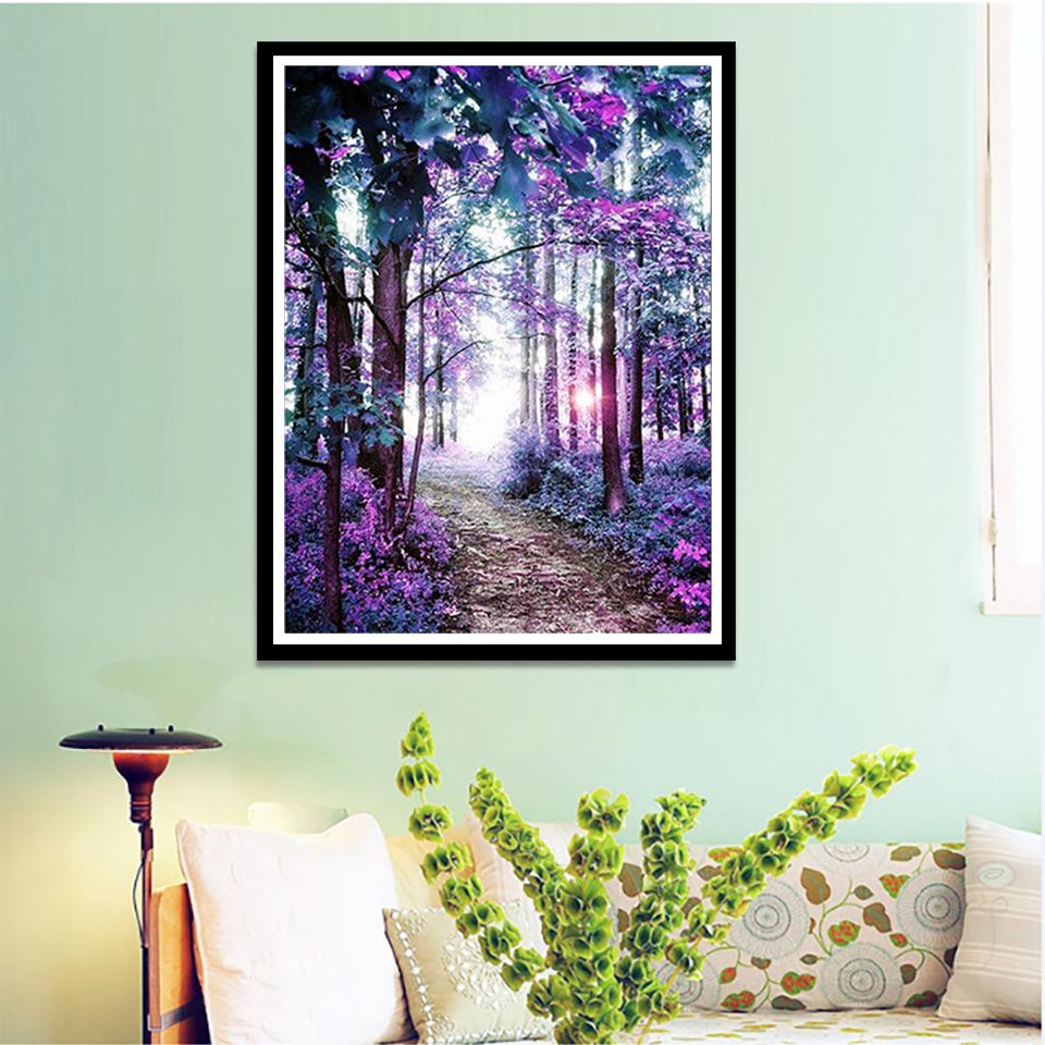 Landscape Diy New Arrival Crystal Full Drill Square 5d Diamond Painting Scenery Tree Cross Stitch