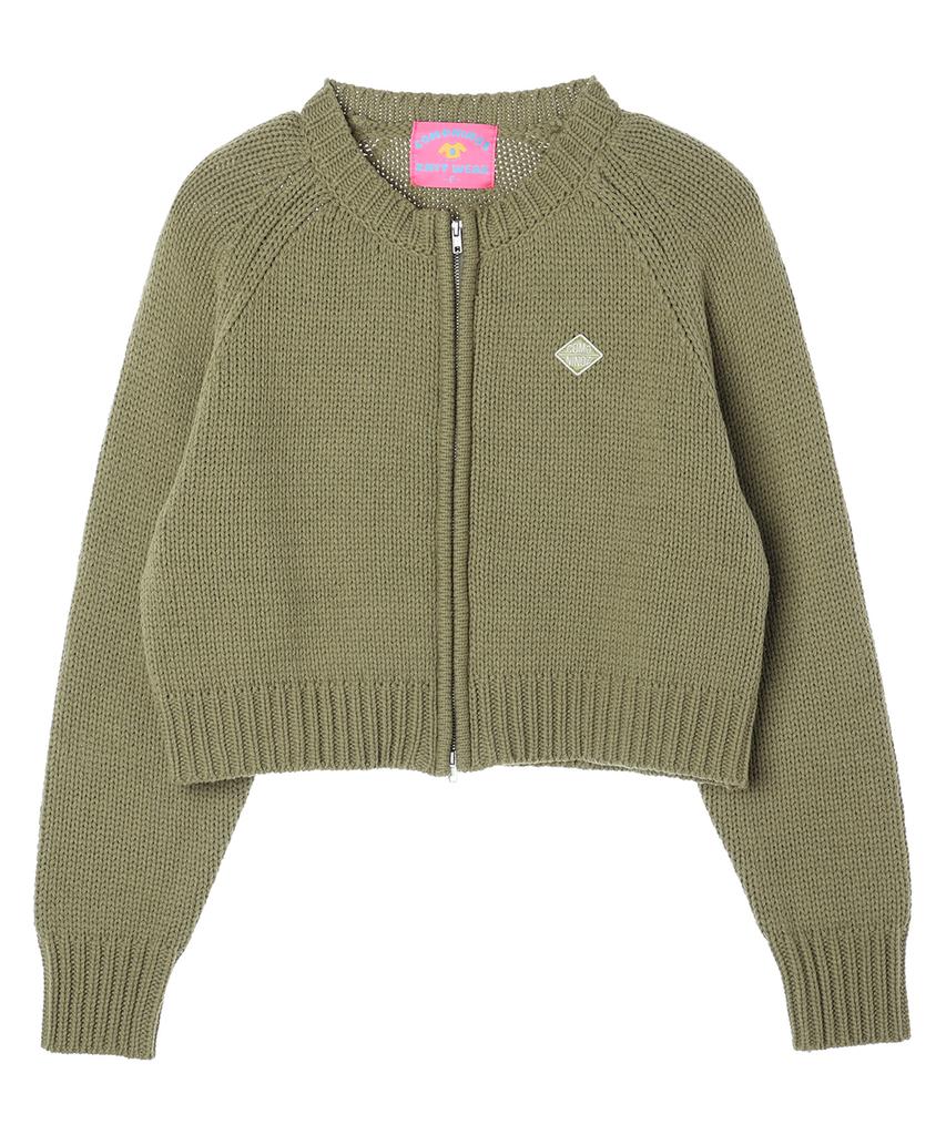 COMONINOZ W Round Neck Full Zipup Knit [3 Color]