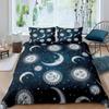 Sun Moon Duvet Cover Set Queen Microfiber Bohemian Black And White Print Yin Yang Comforter Cover Galaxy Star Twin Bedding Set