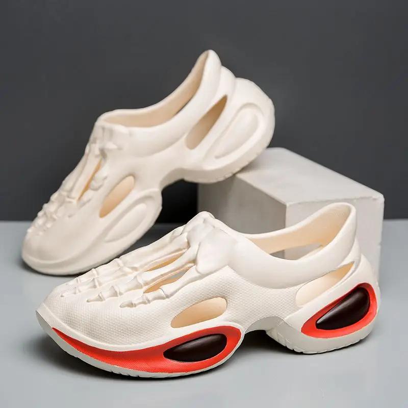 Модная обувь для мужчин, увеличивающая рост, ультралегкая, на платформе, пляжная, нескользящая, стильная, ПВХ, 39, лето 2025, для ходьбы босиком, для повседневной носки, купить мужские сандалии