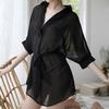 Sex Underwear Sexy Women's Summer Long Chiffon Shirt Perspective Shirt Bathrobe Home Suit