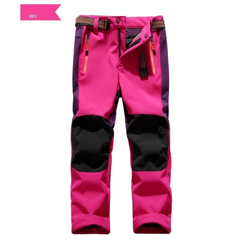 2024 New Windproof Waterproof Children Outdoor Kids Pants Boys Girls Soft Shell Pants Warm Teensclimbing Pants Sweatpants Enfant