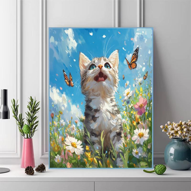 Cute American Shorthair cat Pattern  3pcs 100% Round Full Drill 5D DIY Diamond Painting Embroidery Cross Stitch Rhinestone Décor