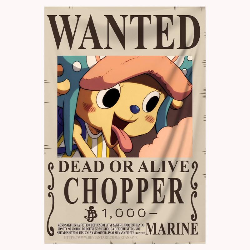 Гобелен с плакатом «Wanted» из One Piece, Луффи Зоро Эйс Нами Катакури Аниме Настенный декор