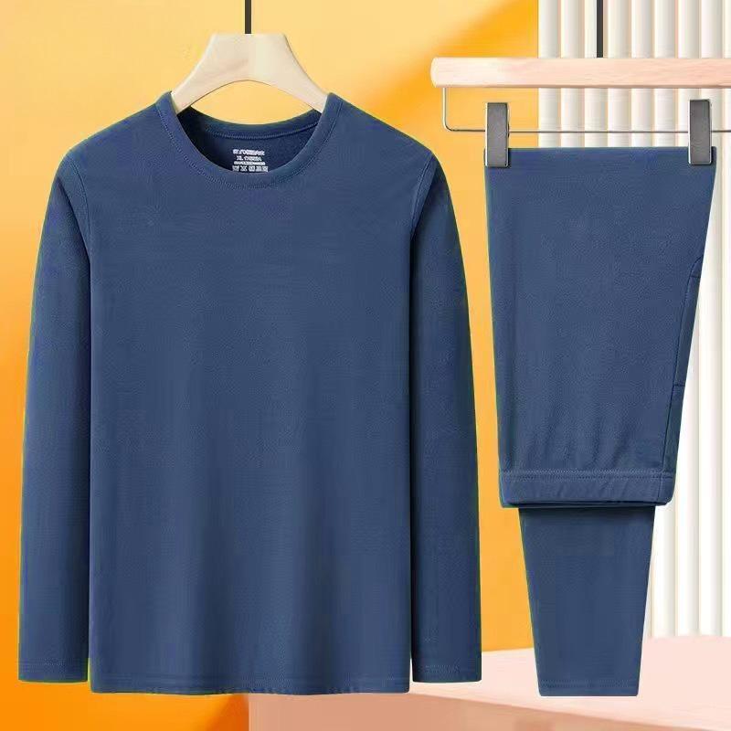 Men's Self-Heating Double-Sided Velvet Thermal Underwear Set - Thickened for Autumn and Winter
