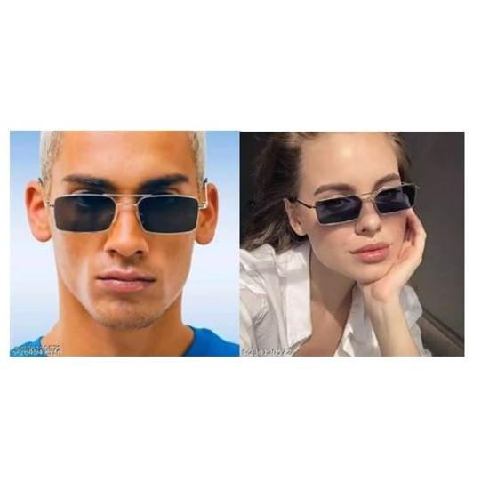 Sheomy Unisex Combo предлагает набор из 5 очков Black Candy MC stan Rectangle Retro Vintage Narrow Sunglasses Women::Мужчины