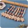 Baby Pacifier Clip Chain Wooden Star Holder Pacifier Clip Strap Infant Nursing Nipple Holder