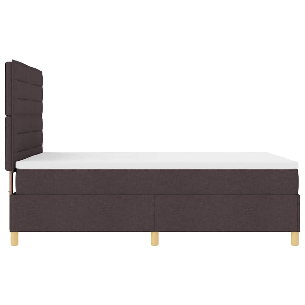 Box Spring Bed with Mattress Dark Brown 140 x 200 cm Fabric