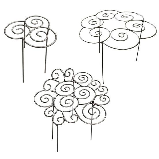 Metal Plant Support Ring Garden Peony Cage Stand Decorative Grow Through Plant Ring