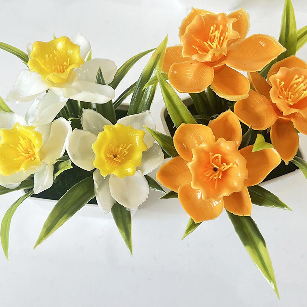 Multicolor Simulation Flowerpotted With Flowerpot Faux Potted Flowers Home Decoration