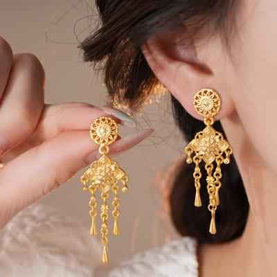 Роскошные серьги Изысканные серьги Богемные кисточки Этнические серьги Модные украшения для вечеринок Золотые серьги