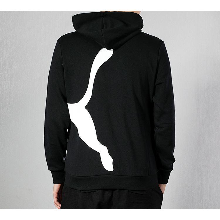 Puma Вязаная толстовка с большим логотипом Мужские топы Черный 580566-01