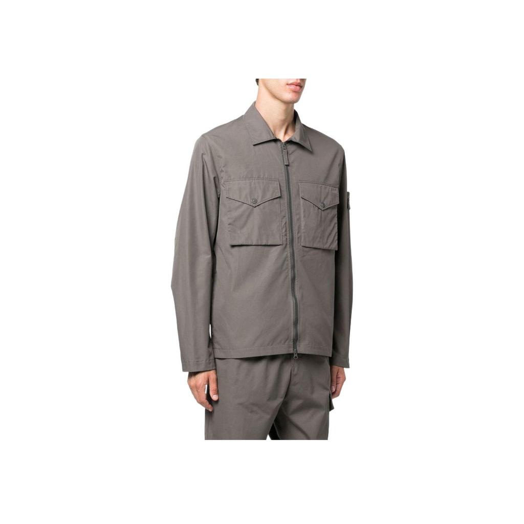 STONE ISLAND Карманы Рубашка-верхняя одежда Темно-серый Мужские Топы 7715116F1-V0067