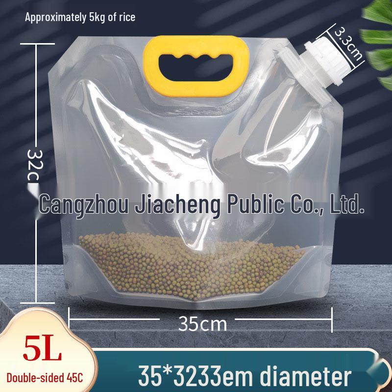 Large Transparent Spout Pouch for Grain Storage and Easy Portioning