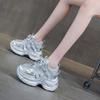 2025 новые повседневные туфли на платформе, модные кроссовки 'папины', женские универсальные, с увеличением внутренней высоты, легкие, маленькие спортивные женские туфли