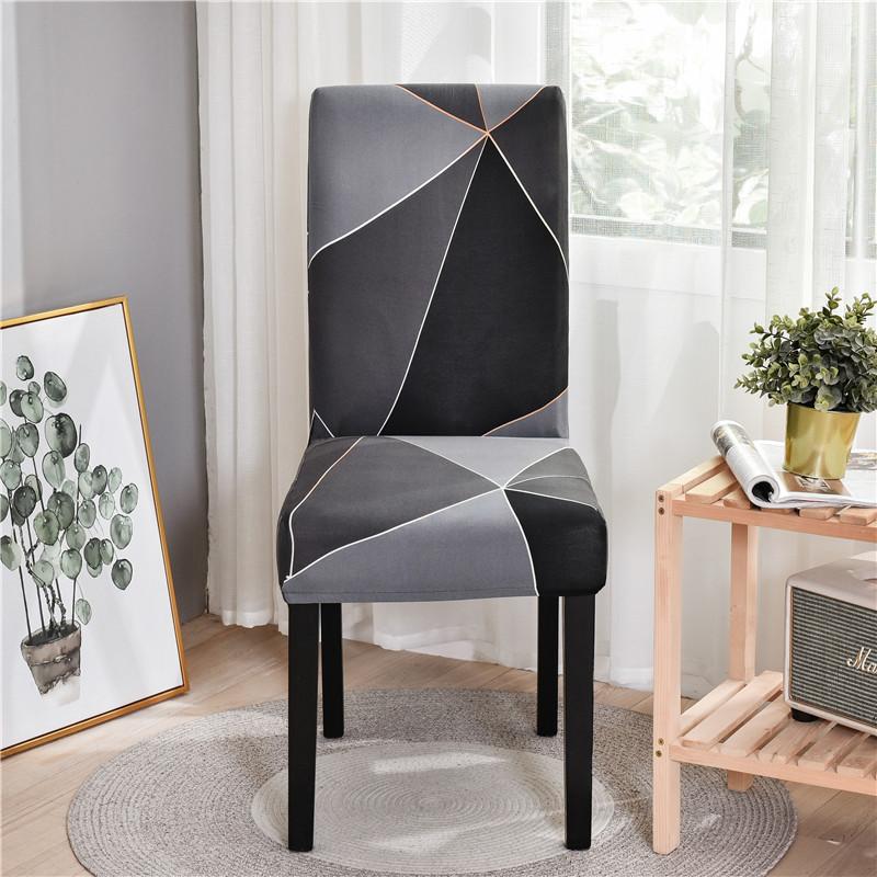 Geometric Elastic Dining Chair Cover Universal Slipcovers Chair Case Stretch Seat Cover For Wedding El Banquet Living Room