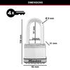 Master Lock Heavy Duty Laminated Steel Padlock, Long Shackle, Key