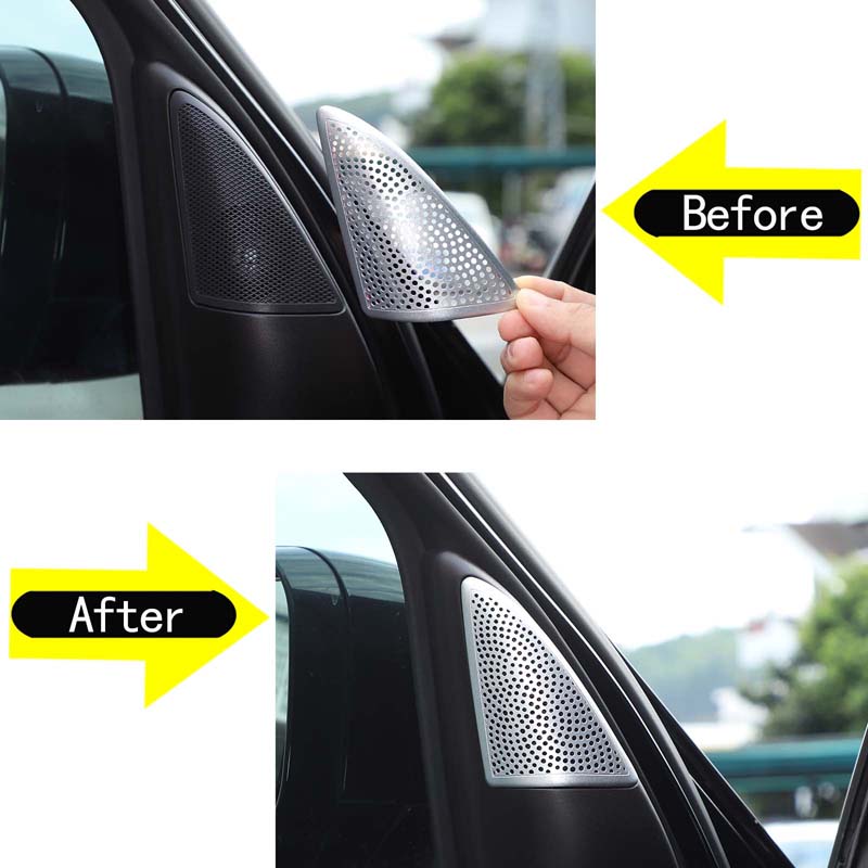 Для Land Rover Discovery 4 2010-2016 нержавеющая сталь серебристого цвета дверь автомобиля на стойке Аудио динамик твитеры крышка отделка автомобиля