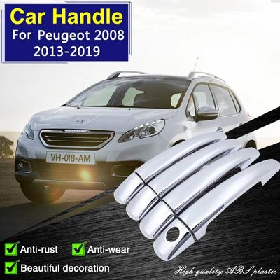 Для Peugeot 2008 MK1 A94 2013 2014 2015 2016 2017 2018 хромированная крышка дверной ручки автомобильные аксессуары нержавеющая крышка стиль