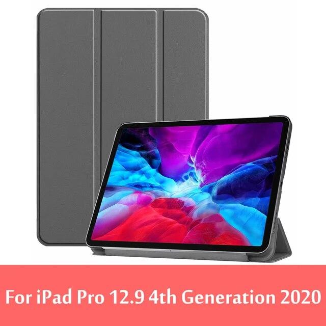 Магнитный тройной чехол для iPad Pro 12.9 2020, чехол с функцией автоматического сна/пробуждения 4-го поколения Funda