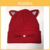 Cat Pattern Knit Hat For Men And Women Fall Winter Warm Cozy No Brim Cap