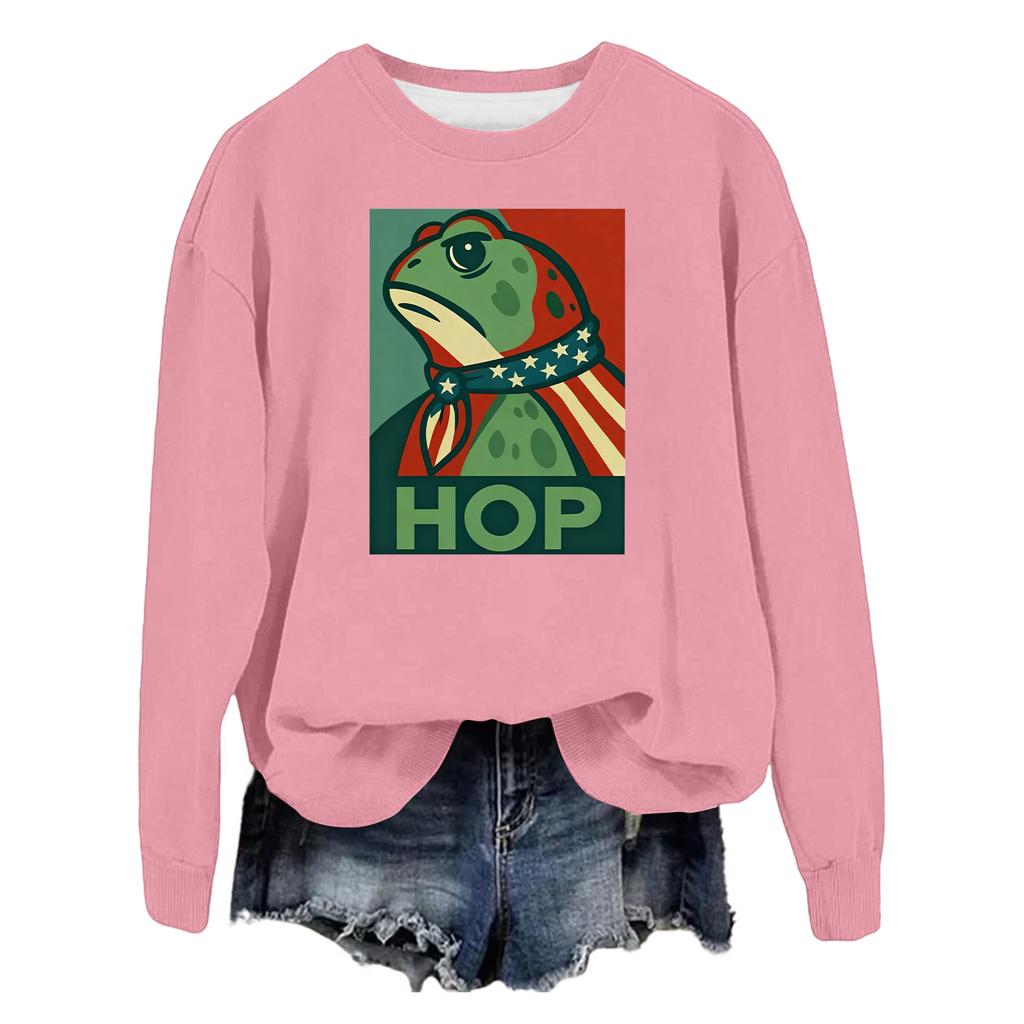 Women's Fashion Casual Long Sleeve Loose Printed Sweatshirt