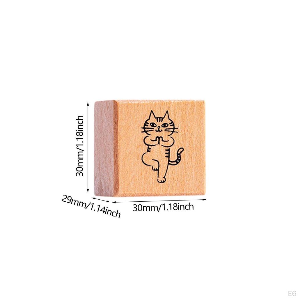 Кошка штамп милый зверек 1.2 дюйма для детей деревянный резиновый штамп почтовая рассылка скрапбукинг письмо