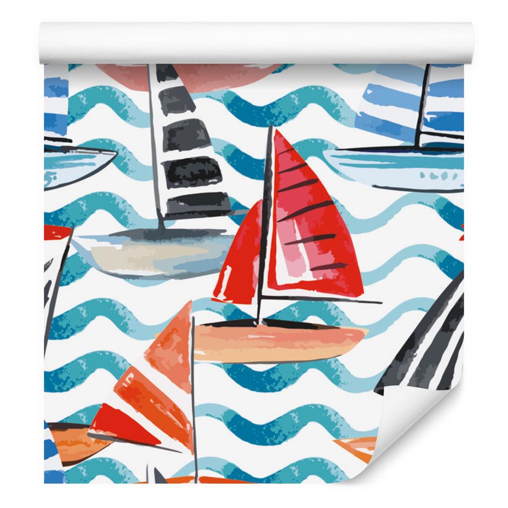Watercolor Sailboat Wallpaper for Living Room and Bedroom 50x1000