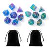 Koundeneko Polyhedral Dice, 2 Sets (14 Dice), 4-Sided, 6-Sided, 8-Sided, 10-Sided, 12-Sided, 20-Sided, Mythology, TRPG, MTG, Board Game, Card Game, Ta