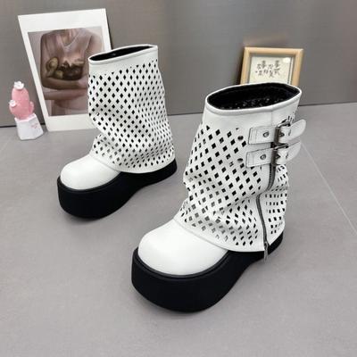 Модная летняя обувь для женщин 2024 года, трендовые водонепроницаемые черные ботинки для женщин, ботильоны, удобные водонепроницаемые модные ботинки Zapatos Mujer