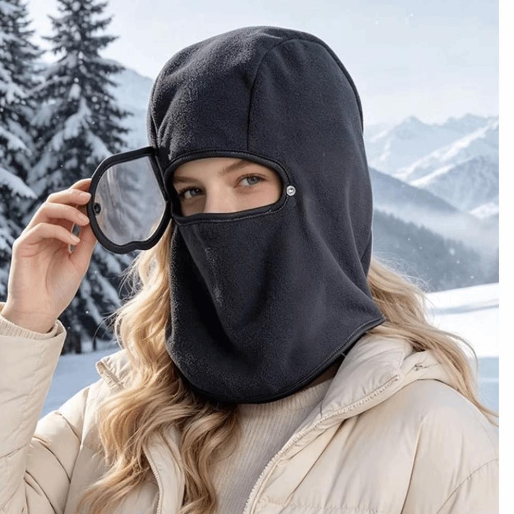 Windproof Winter Cycling Goggles Hood Thickened Pullover Cap Soft Mask Hood Beanies Female