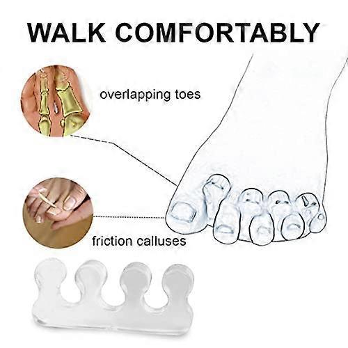 2 Pieces Toe Separators Hallux Valgus Silicone Toe Separators, Correction for All Toes, Soft Bandage, Toe Separators