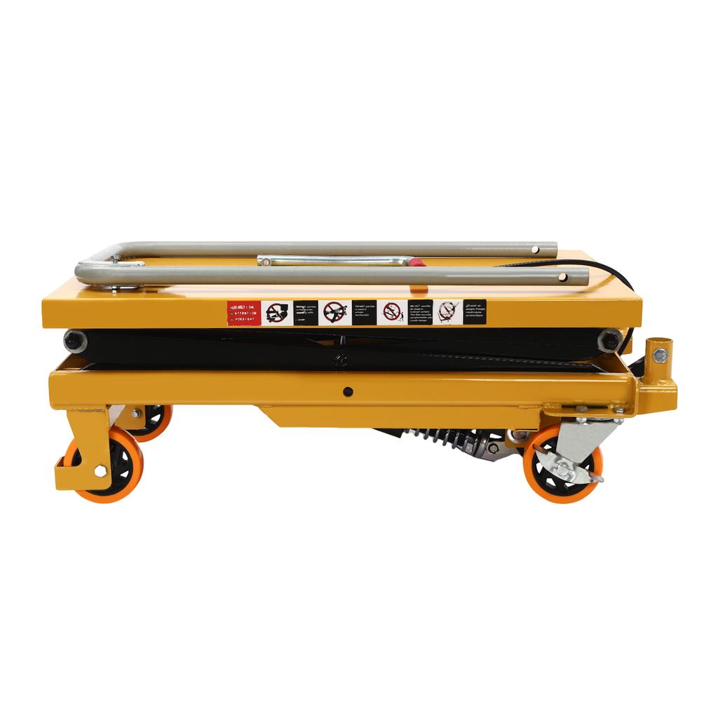 Гидравлический подъемный стол-тележка, 770 фунтов 51" Высота подъема с 4 колесами и нескользящей накладкой, для перемещения и транспортировки материалов