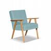 Fotel w stylu PRL retro vintage SOLER Family Meble turkusowy welur Hunter