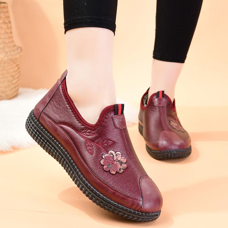 Зимние новые туфли для мам среднего и пожилого возраста, теплые хлопковые туфли с набивным утеплителем, зимние ботинки с нескользящей мягкой подошвой для пожилых