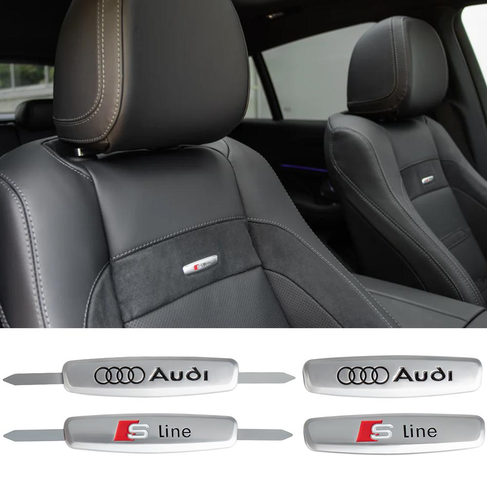 2026 1PC Car Chairs Badge Sticker Auto Center Console Seat Emblem Decal For S1 SLINE A4 B6 B7 B8 A1 A3 8P 8L A6 A5 A7 A8 Decoration 2x