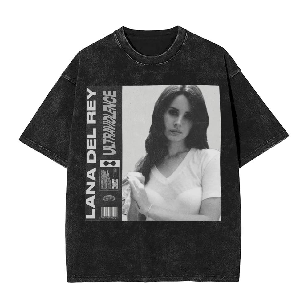 Лана Дель Рей ПЕВИЦА Стильная футболка с принтом Streetwear Хип-Хоп Повседневная футболка для мужчин и женщин Хлопок Streetwear