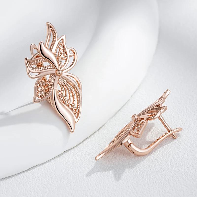 Golden Flower Large Earrings Hollow Embossed Women Luxury Accessories Costume Jewelry