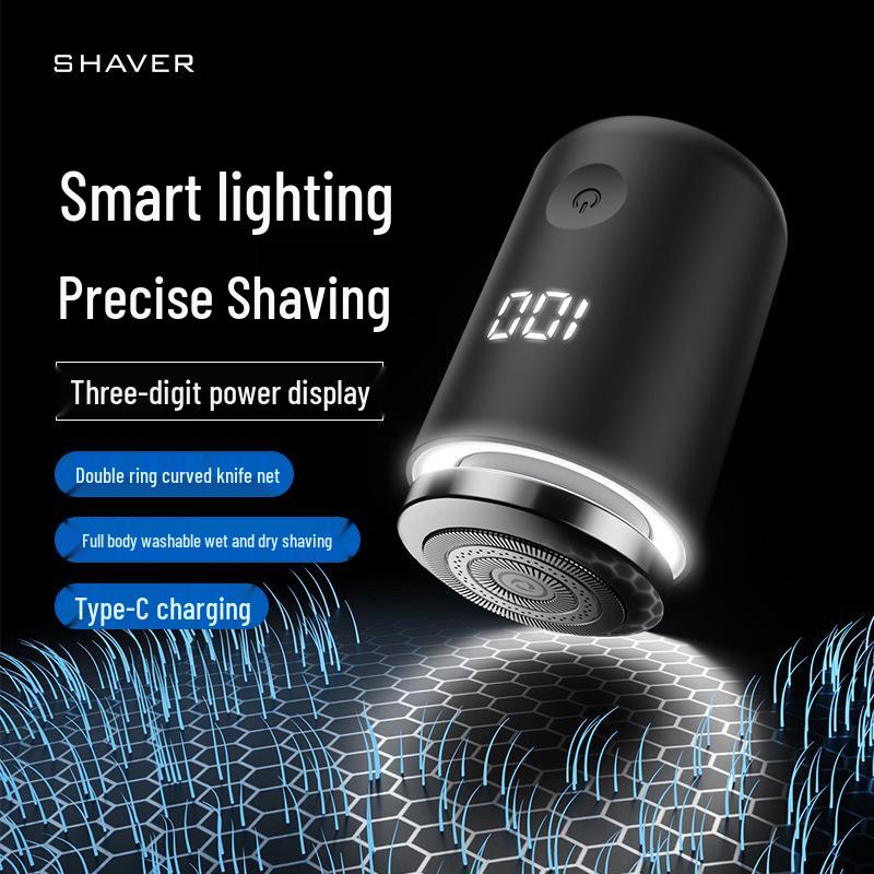 2025 Портативная перезаряжаемая мини-бритва – С подсветкой, электрическая, стальная и моющаяся в автомобиле бритва