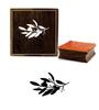 Printtoo Olive Branch With Leaves Design Brown Wooden Rubber Stamp Print Block-2 X 2