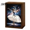High-end Home Decor Tissue Box Walnut Wood Box, with Artistic Ballet Dancer Skirt Design, Creative Dress Design Multipurpose Paper Towel Holder