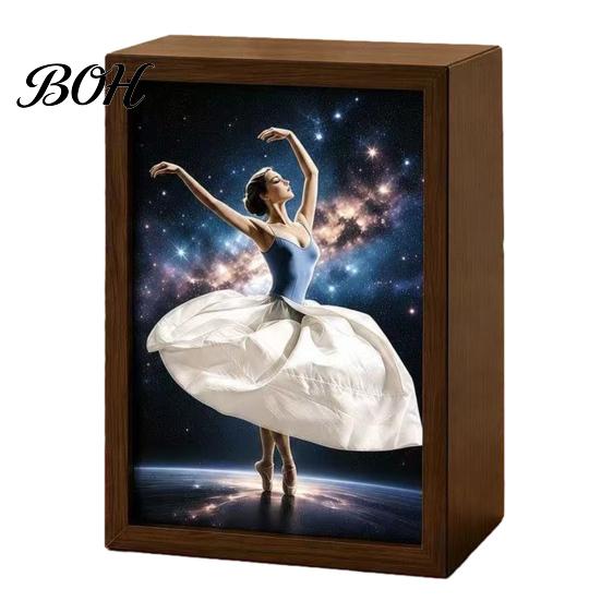 High-end Home Decor Tissue Box Walnut Wood Box, with Artistic Ballet Dancer Skirt Design, Creative Dress Design Multipurpose Paper Towel Holder