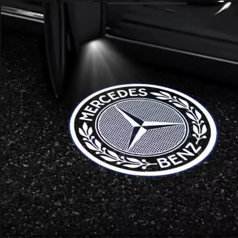 2PCS/Set Car Door Light Laser Logo Decor Project Ghost Lamp Mercedes Benz A B C M ML GLA GLS E Class W176 W205 W166 W246 W2121 NDEFG1
