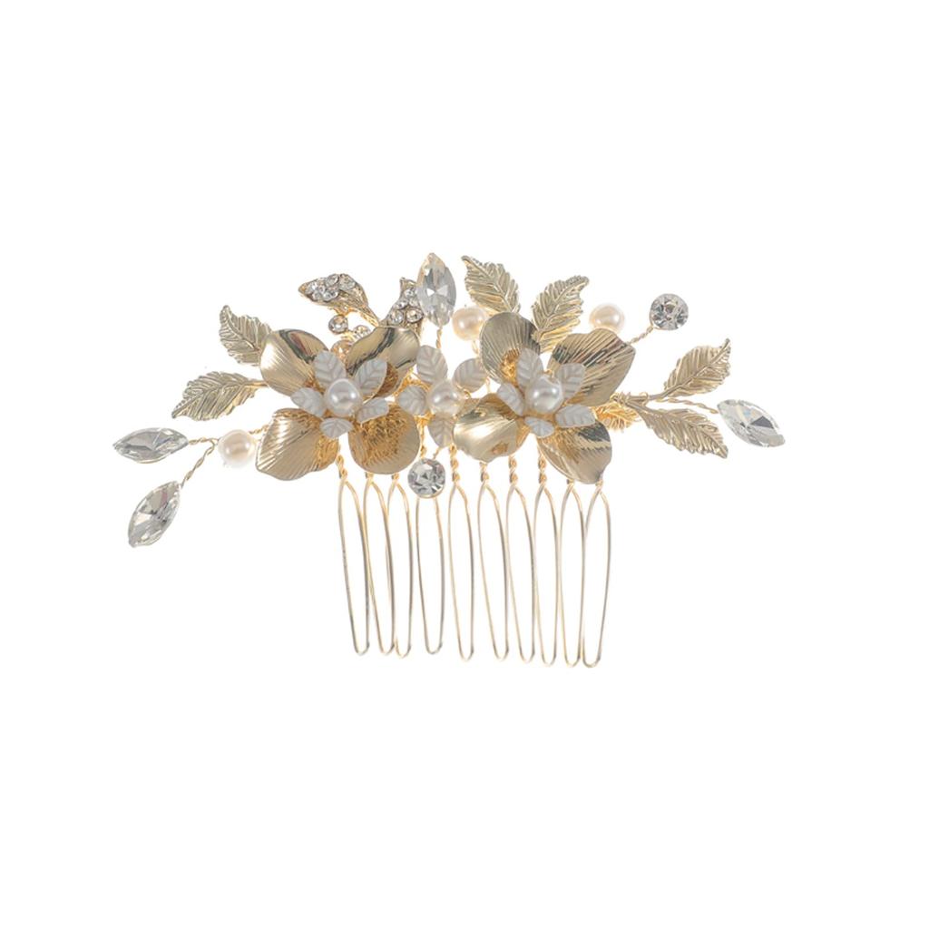 Украшение для волос Haodeliy, головной убор, гребень, U-образная булавка, набор из 3 предметов, свадебный аксессуар для волос ручной работы, головной убор, украшение для волос, цветок, свадебный прием после