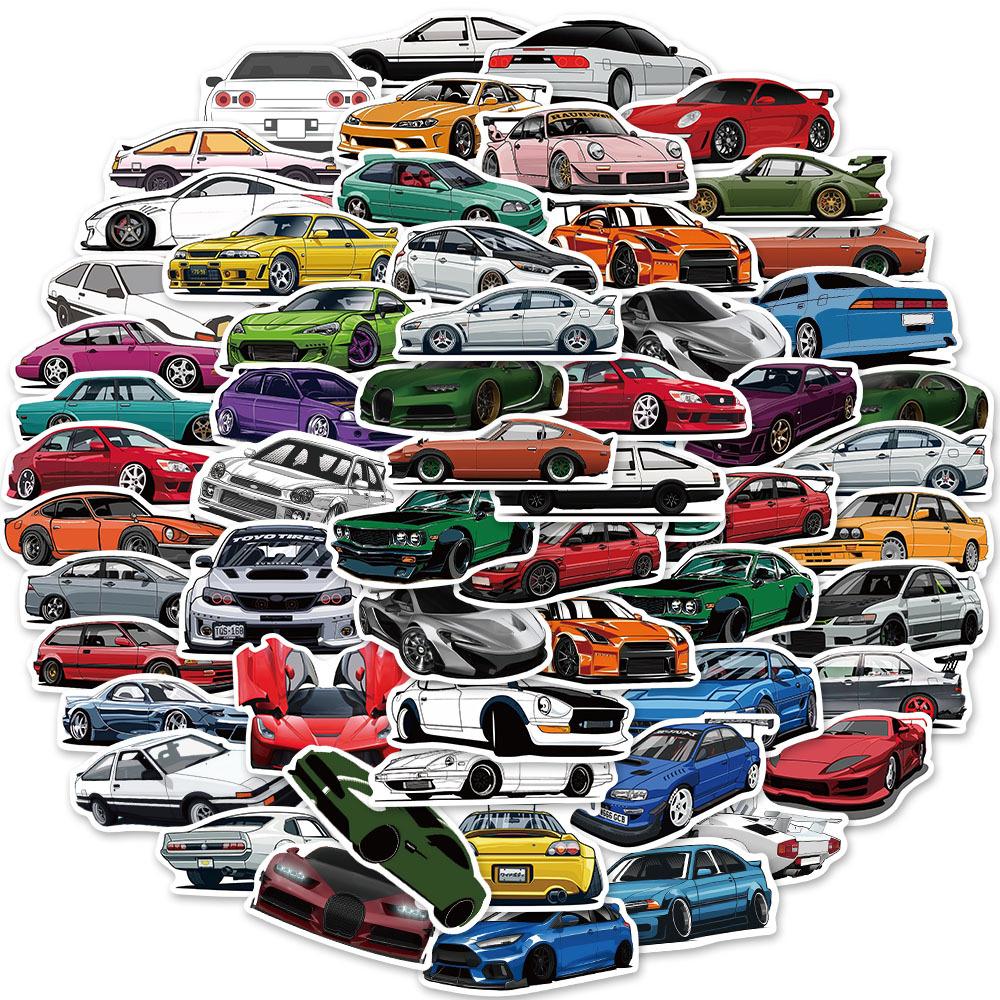 102050 100Pcs Racing Car Stickers Skateboard Bike Motorcycle Travel Luggage Toy Cool Vinyl Decal Jdm Sticker Bomb For Kids
