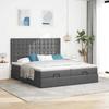 Maison Exclusive - Cadre de lit ottoman avec matelas gris foncé 160x200cm tissu
