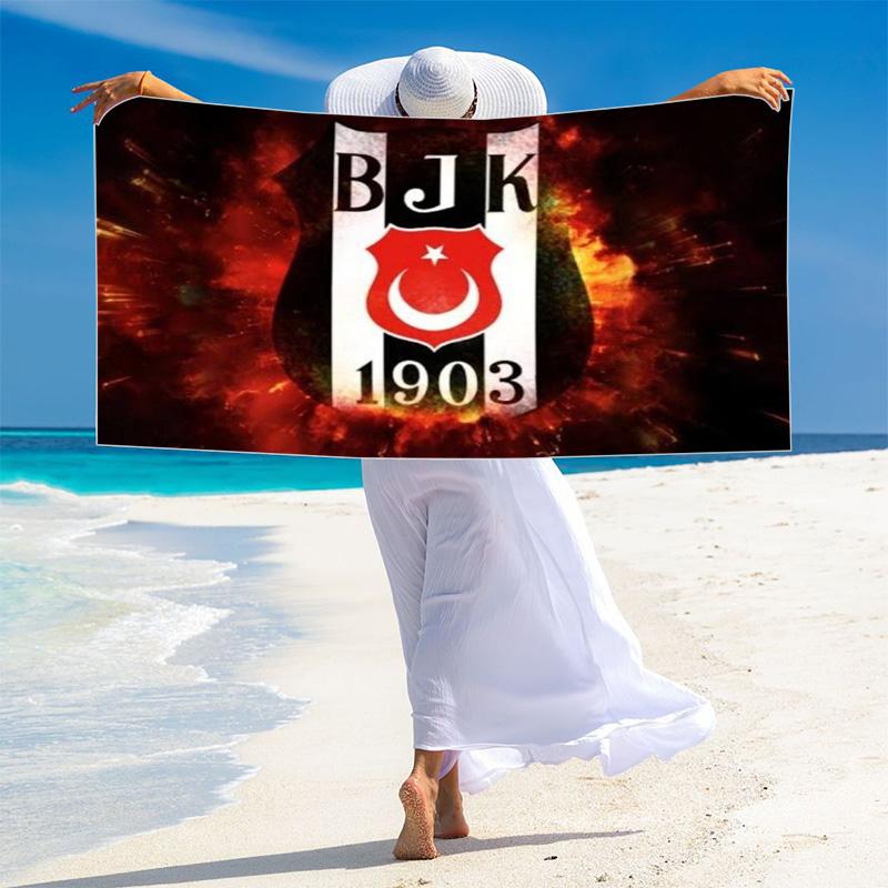 Besiktas JK Logo Print Beach Towel, Large Soft Quick Dry Towel for Beach Camping Swimming