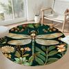 Dragonfly Round Area Rug Design for Bedrooms Balcony Kitchen Entryway Anti-slip Round Rug Decorate Offices Wedding Party Gift